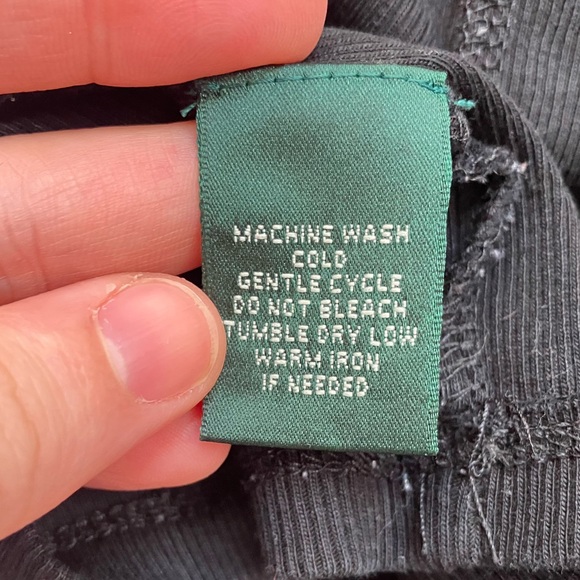 Lauren Ralph Lauren Petite Faux Laced Brown Suede and Black Knit Top Petite S/P - Picture 8 of 9